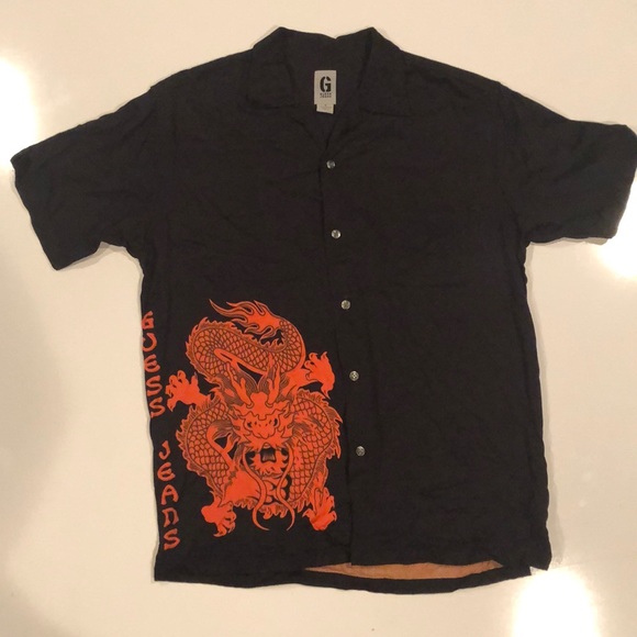 guess button down